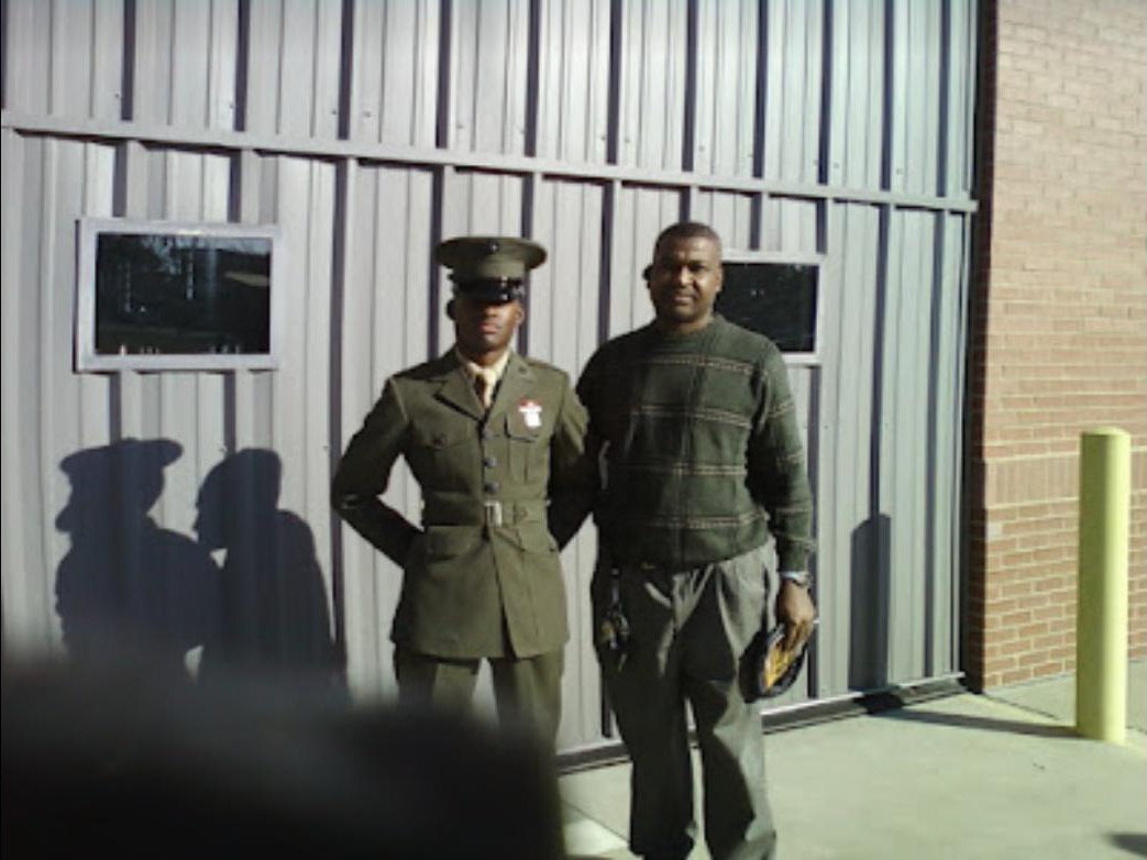 Paris Capers in Marine Corps service uniform